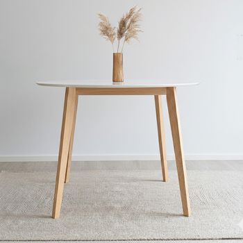 Vojens White 4 Seater 105cm Round Dining Table
