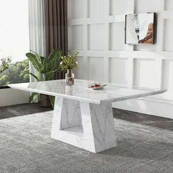 Milan White Marble Dining Table - Sizes Available
