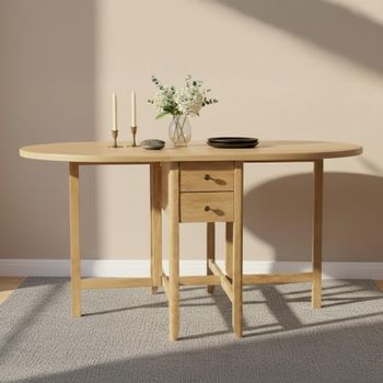 Moreno Oak 6 Seater 150cm Drop Leaf Dining Table