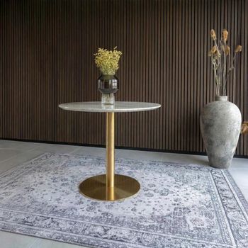 Bolzano Gold 2 Seater 90cm Pedestal Round Dining Table
