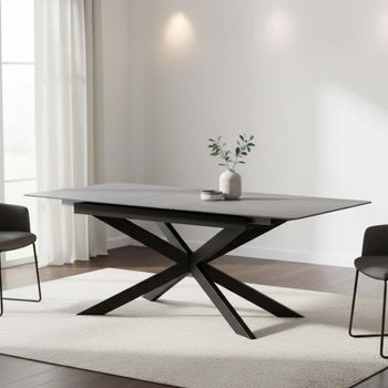Azzurra Grey Sintered Stone 6-8 Seater 160cm-200cm Extending Dining Table