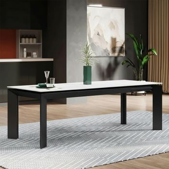 Austyn Argento Grey Ceramic 6-8 Seater 160cm-220cm Extending Dining Table