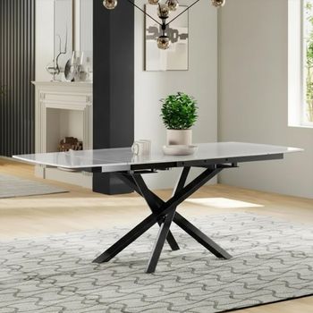 Elia Pearla Grey Ceramic 4-6 Seater 120cm-180cm Extending Dining Table