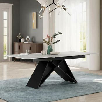 Tinsley Argento Grey Ceramic 6-8 Seater 160cm-200cm Extending Dining Table