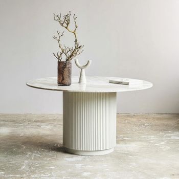 Erie Ivory Marble 6 Seater 140cm Round Dining Table