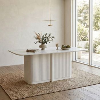 Eriso Ivory Marble 6 Seater 150cm Dining Table