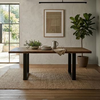 Vintage Recycled Wood and Metal 8 Seater 220cm Dining Table