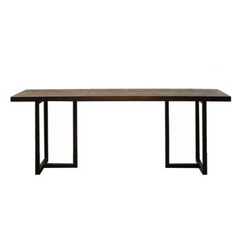 Clearance - Parquet Industrial Wood and Metal 8 Seater 220cm Dining Table - B15