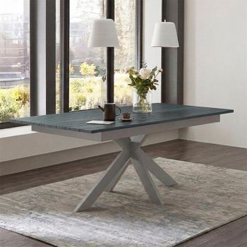 Boston Oiled Ash Extending Dining Table with Stainless Steel Spider Legs - Sizes Available