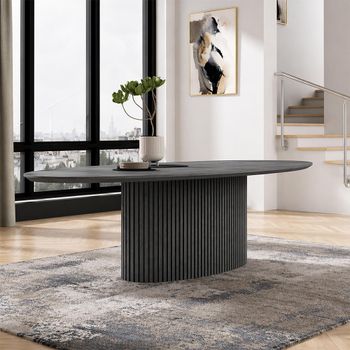 Timo Oval Oiled Ash Dining Table with Slatted Base - Sizes Available