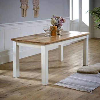Alfie White Mango Wood 6 Seater 170cm Dining Table