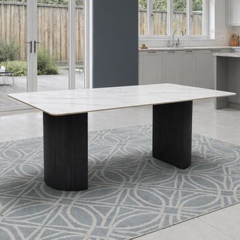 Messina Italy White 6 Seater 180cm Dining Table