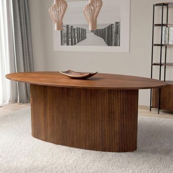 Panama Acacia Wood 8 Seater 200cm Oval Dining Table