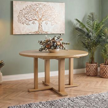 Madrid Oak 6 Seater 160cm Round Dining Table