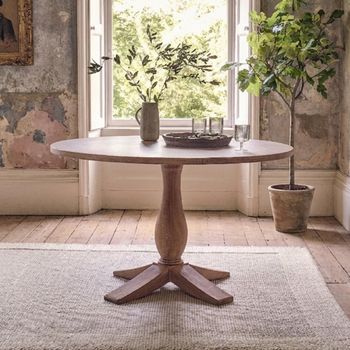 Cannes Timber Wood 4 Seater 125cm Round Dining Table