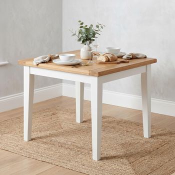 Melbourne White and Wood 2 Seater 90cm Dining Table