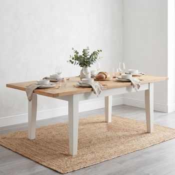 Melbourne White and Wood 6 Seater 160cm Dining Table