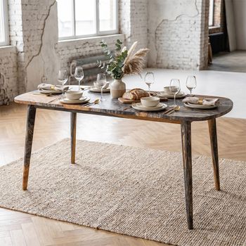 Goa Dark Sheesham Wood 6 Seater 175cm Dining Table