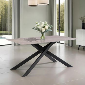 Camilla Rebecca Grey Sintered Stone 6 Seater 160cm Dining Table