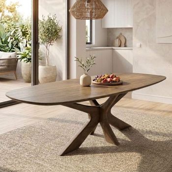 Montereux Mango Wood 10 Seater 250cm Oval Malta Dining Table with Spider Legs