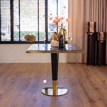 Can Roca Black Marble Effect 2 Seater Square Dining Table