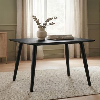 Horizon Black Wood and Metal 4 Seater 140cm Dining Table
