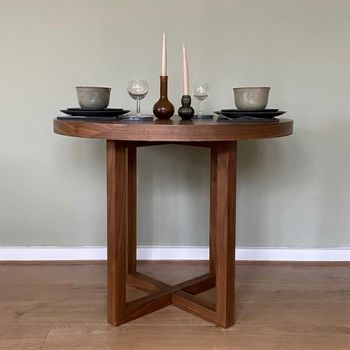 Iris Wood 2 Seater 90cm Round Walnut Dining Table