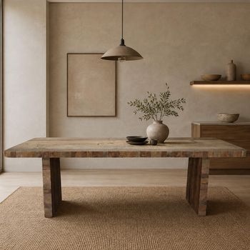 Unique One of a Kind - Bassano Natural Distressed Wood Rectangle Dining Table - Sizes Available