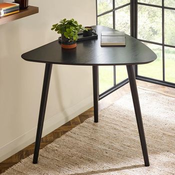 Athena Black Oak 3 Seater 90.5cm Triangle Dining Table