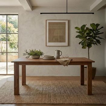 Floris Rustic Brown Recycled Teak Wood 6 Seater 180cm Dining Table