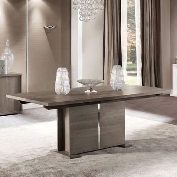 Tivoli Italian Grey Wood 6-8 Seater 160cm-210cm Pedestal Extending Dining Table