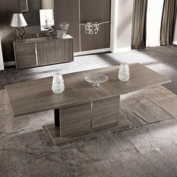 Tivoli Italian Grey Wood 8-10 Seater 196cm-250cm Pedestal Extending Dining Table