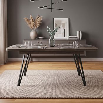 Birkdale Dark Wood 4-6 Seater 140cm-180cm Extending Dining Table
