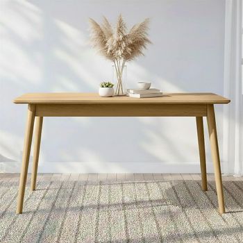 Clearance - Valencia Herringbone Oak 140cm-190cm 4-6 Seater Extending Dining Table - FSS17493