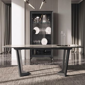 Krystal Italian Ceramic and Metal 10 Seater 240cm Dining Table with Net Base