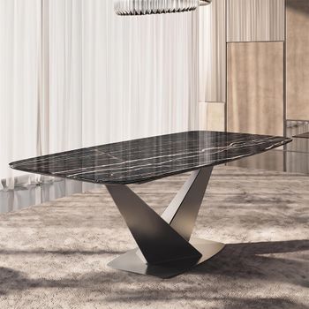 Krystal Italian Ceramic and Metal 10 Seater 240cm Dining Table with V Base