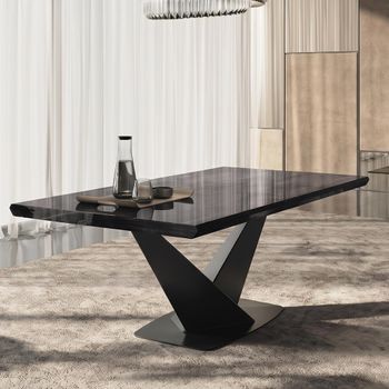 Krystal Italian Birch Gloss 6-10 Seater 160cm-260cm Extending Dining Table with V Base
