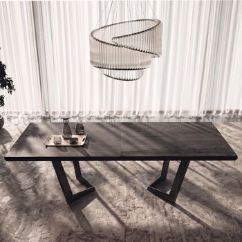Krystal Italian Birch Gloss 8-12 Seater 200cm-300cm Extending Dining Table with Net Base