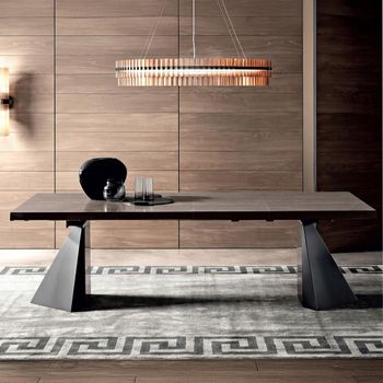 Elite Italian Extending Dining Table - 200cm-300cm - 8-12 Seater - Tent Base - Silver Birch