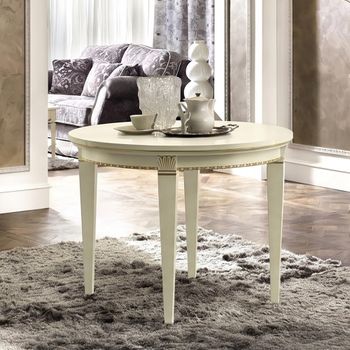 Treviso Italian Extending Dining Table - 102cm-137cm - 4-6 Seater - Round - White Ash