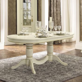 Treviso Italian Extending Dining Table - 160cm-240cm - 6-10 Seater - Oval - White Ash