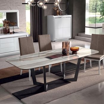 Elite Italian Bianco Antico Ceramic Dining Table - Sizes Available