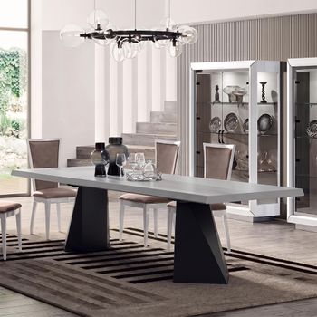 Elite Italian Bianco Antico Extending Pedestal Dining Table - Sizes Available