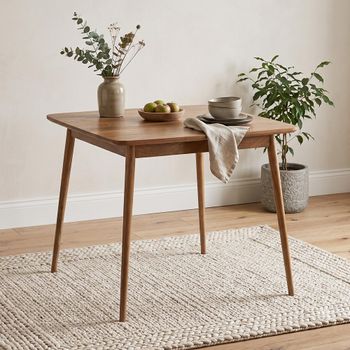 Surya Century Natural Mango Wood 4 Seater 90cm Square Dining Table