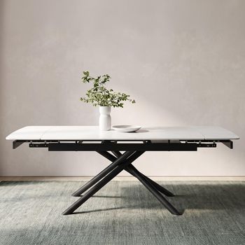 Apollo-White-Ceramic-6-8-Seater-160cm-220cm-Extending-Dining-Table-with-Black-Base