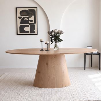 Palma Oak 6 Seater 180cm Oval Dining Table