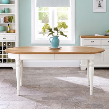 Hampstead Two Tone Round 4-6 Seater 120cm-165cm Extending Dining Table