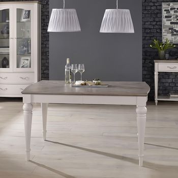 Montreux Grey Washed Oak and Soft Grey 4-6 Seater 140cm-180cm Extending Dining Table