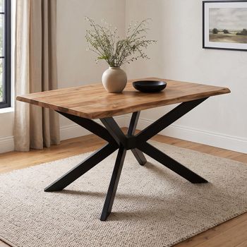 Live Edge Mango Wood Dining Table with Spider Legs - Sizes Available