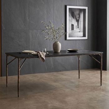 Avenue Black and Bronze 8 Seater 200cm Dining Table